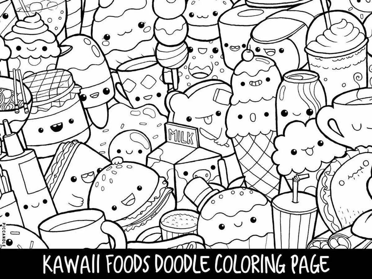 Fancy kawaii girls coloring pages