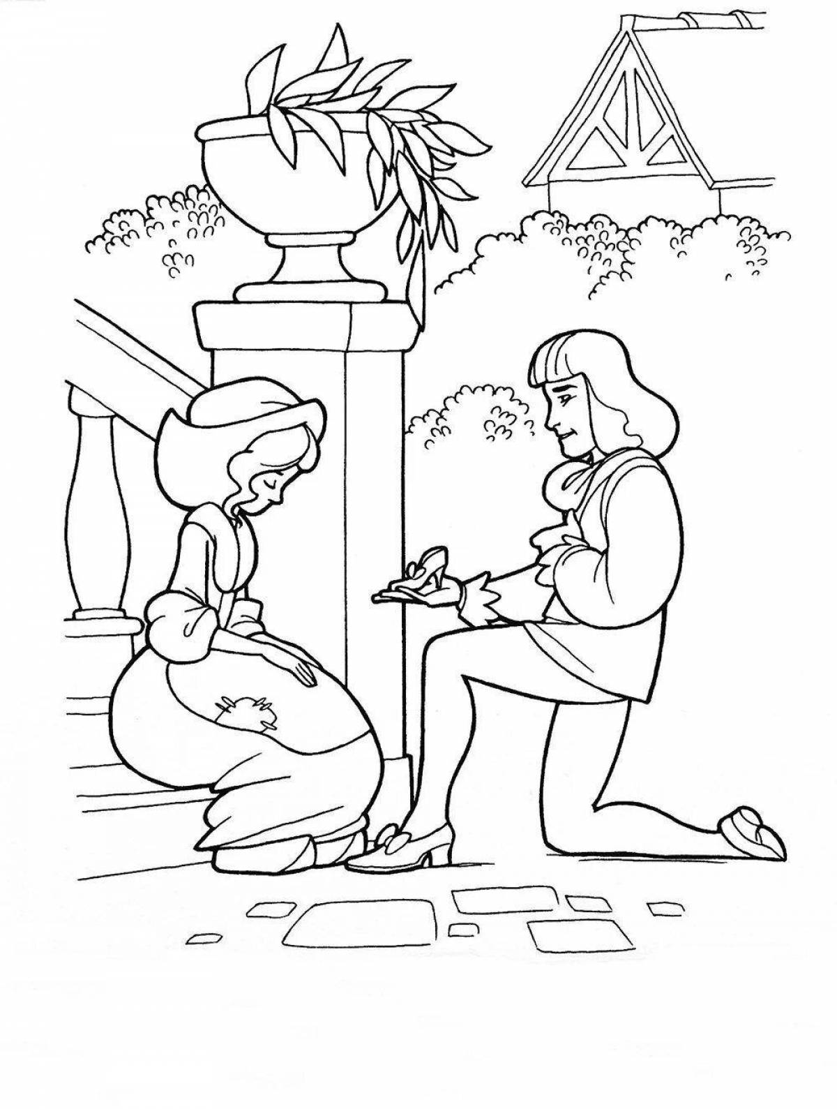 Elegant fairy tale coloring page