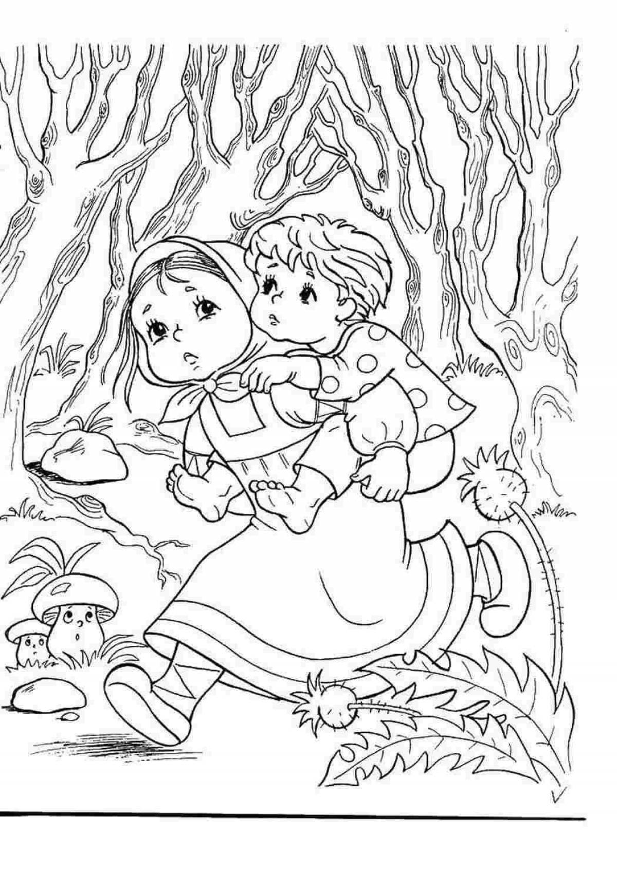 Dazzling coloring page fairy tale illustration