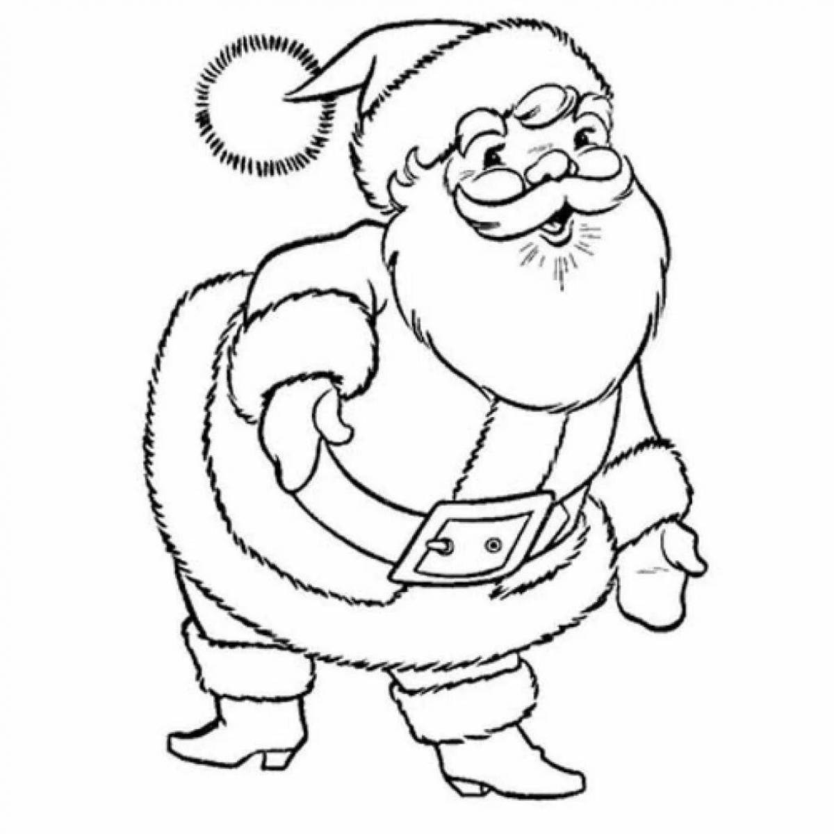 Coloring page cheerful little santa claus