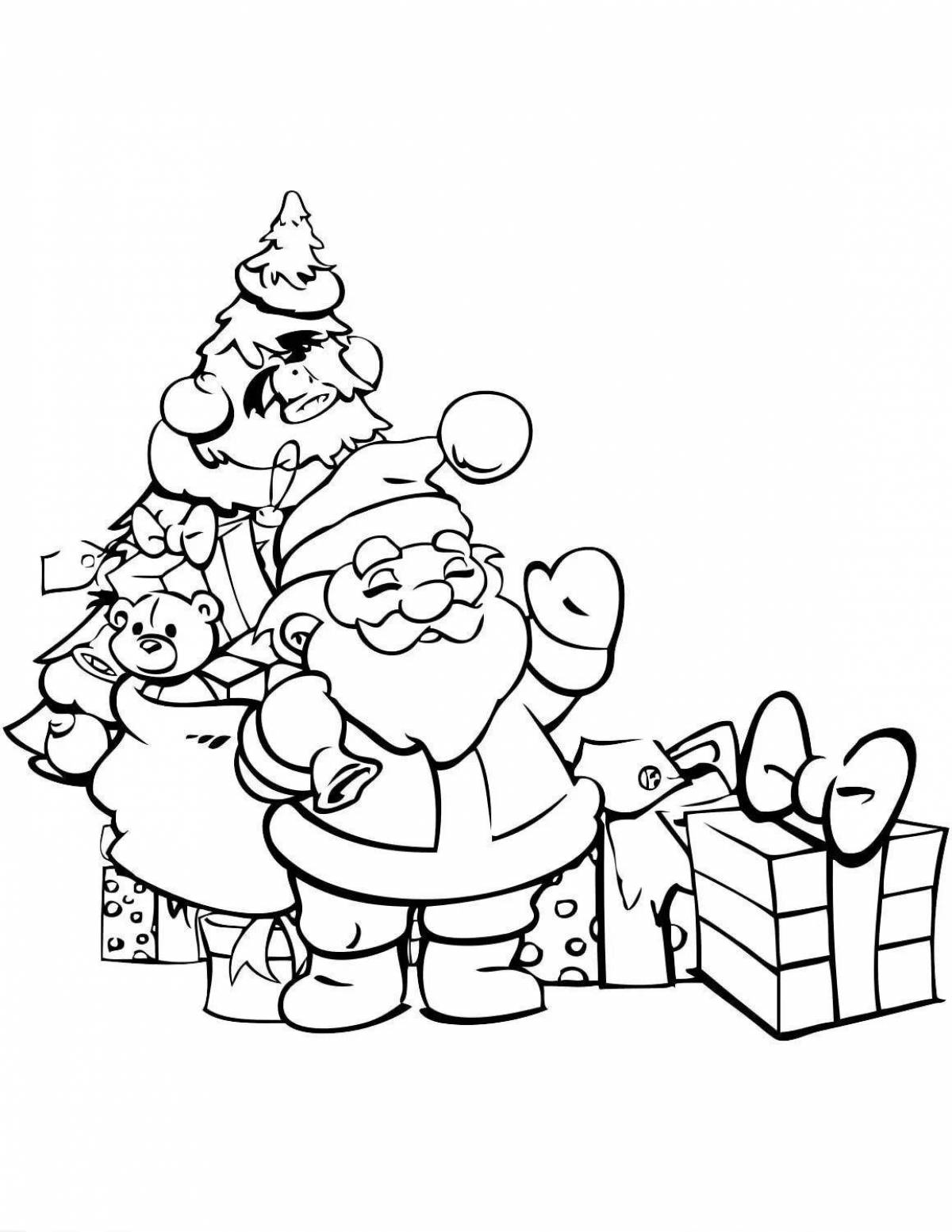 Exciting coloring little santa claus