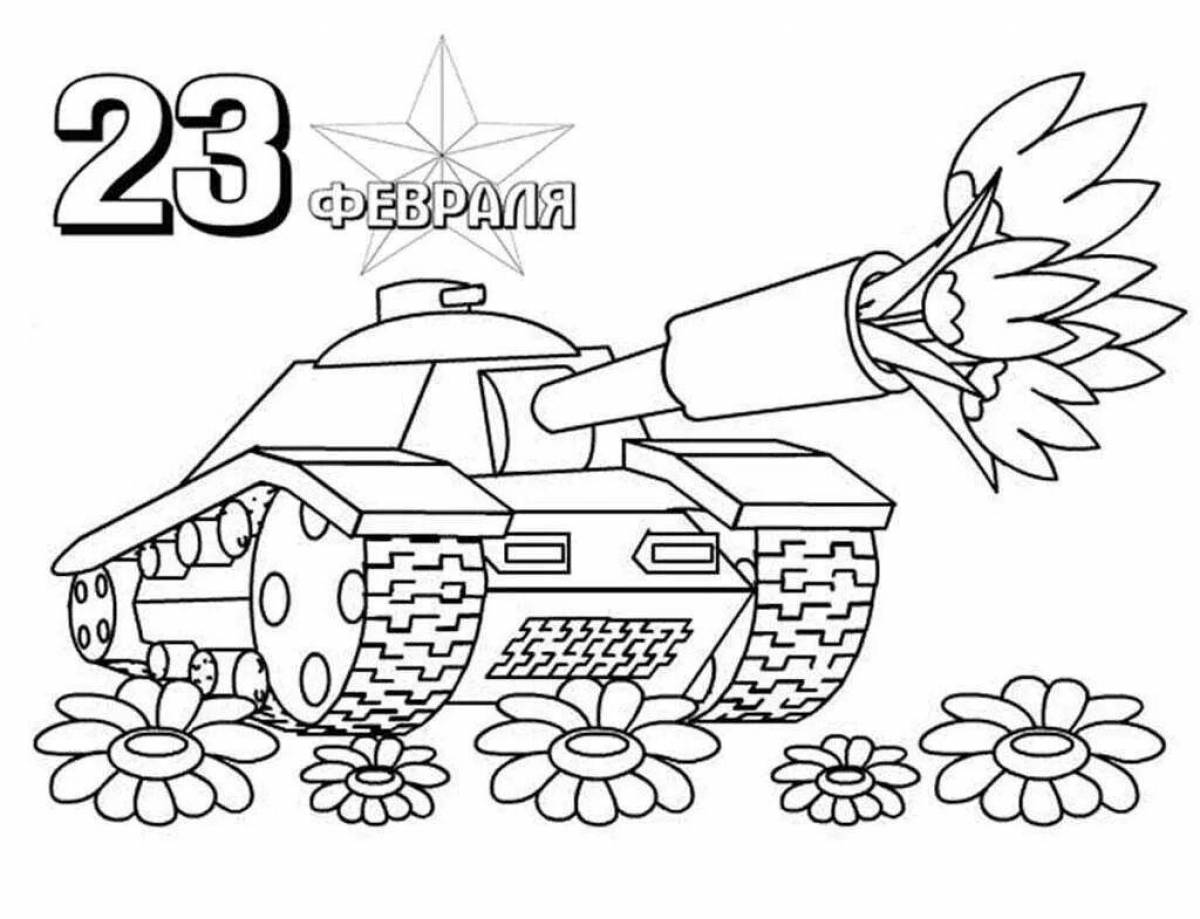 February 23 fun emblem coloring page