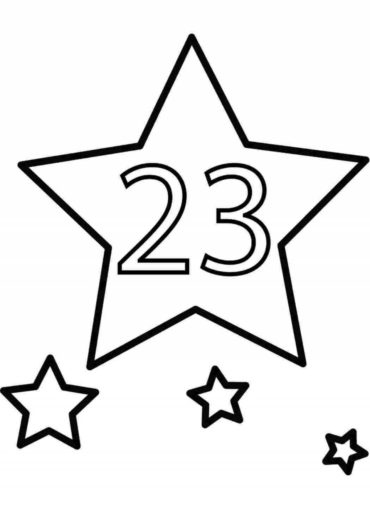 Coloring page emblem dazzling February 23
