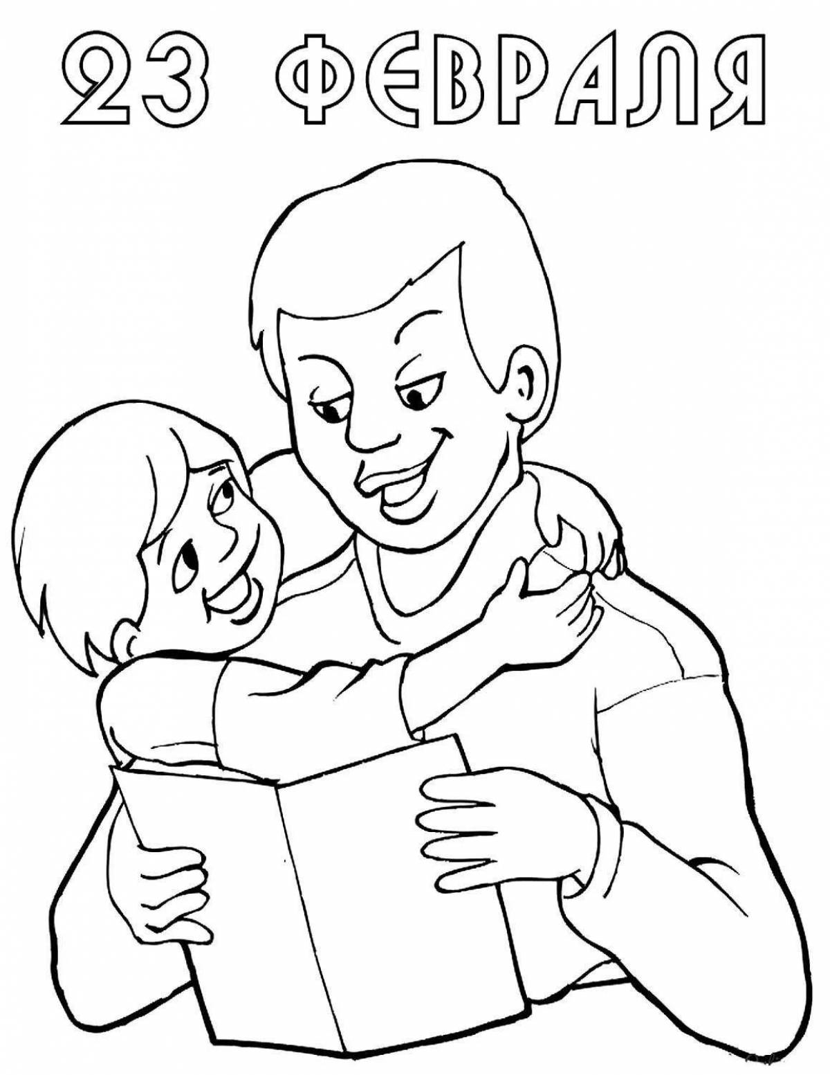 Cute son and dad coloring book