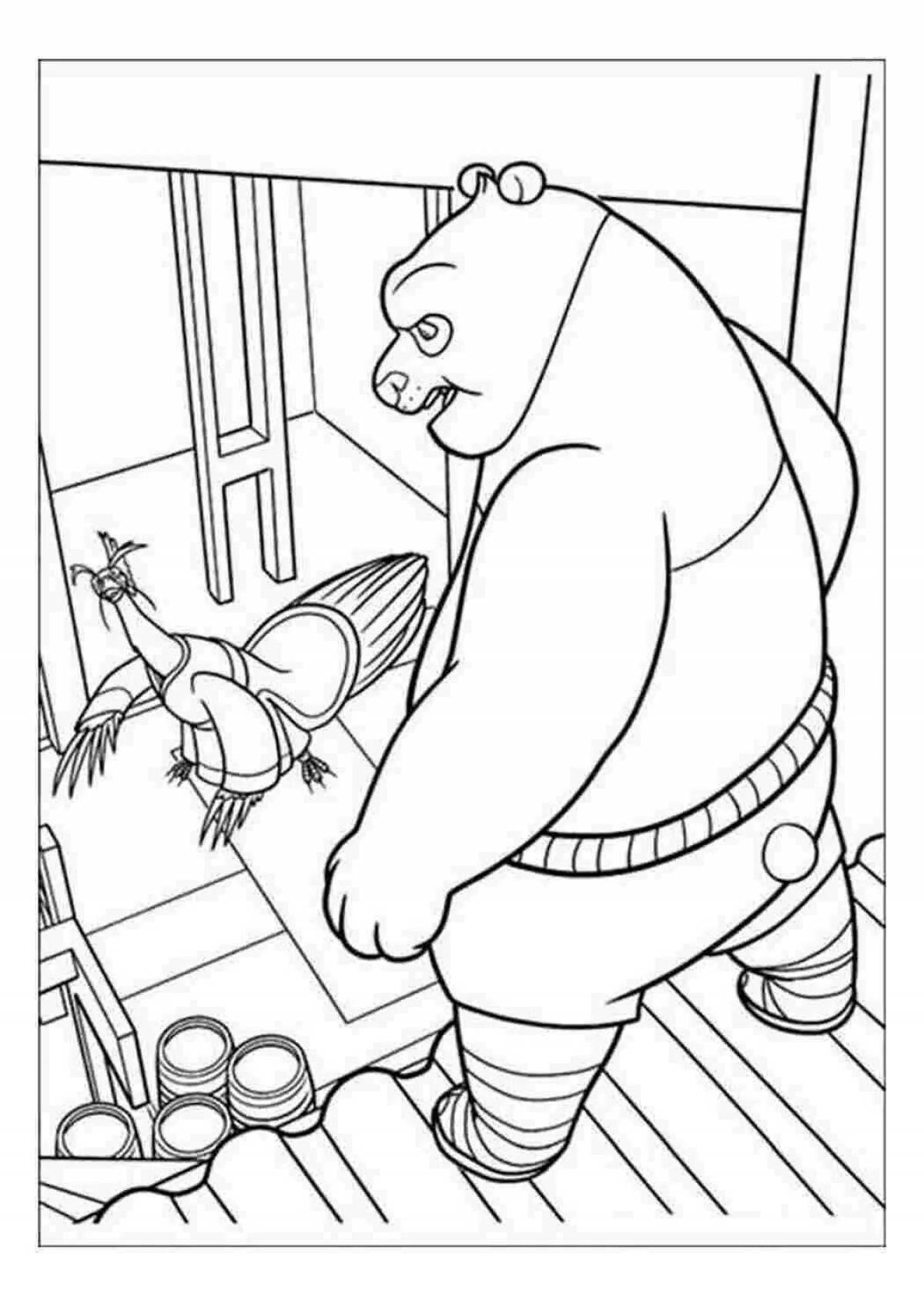 Cute panda fu panda coloring page