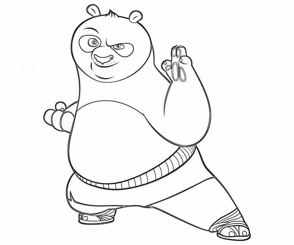 Fun panda fu panda coloring page