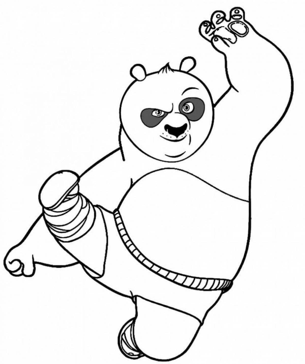 Анимированная панда фу панда раскраска