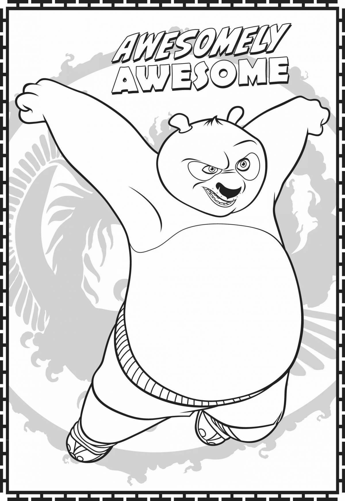 Праздничная панда fu panda coloring page
