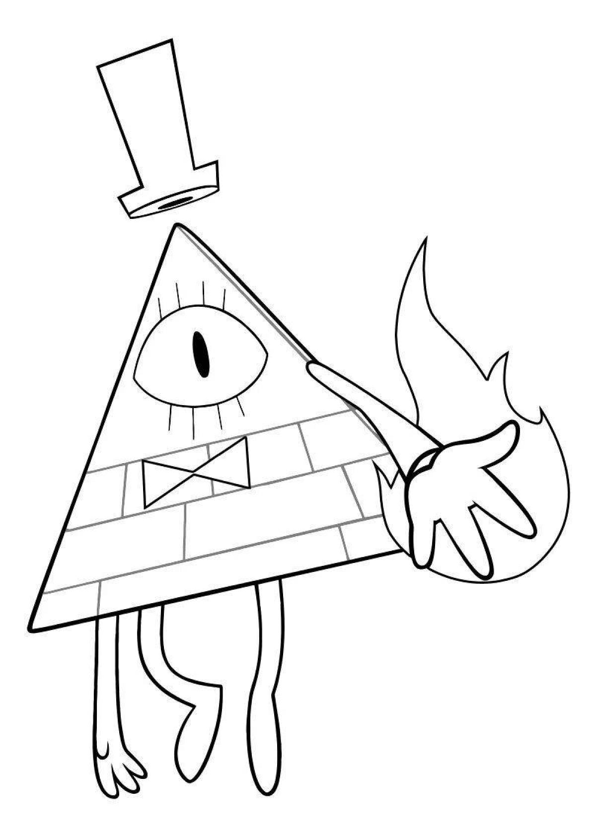 Gravity Falls joyful bill coloring page