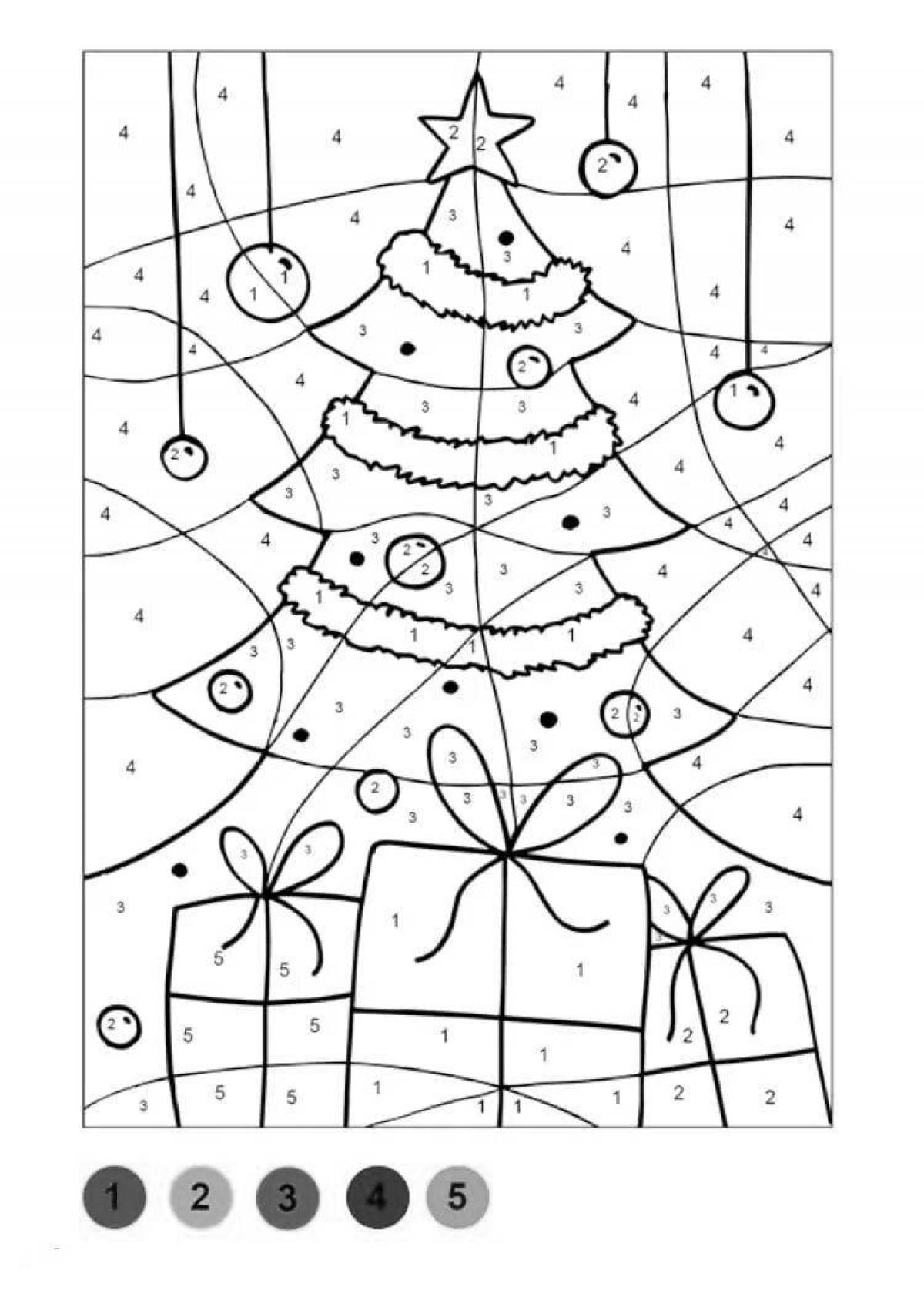 Charm of Winter by Numbers coloring page