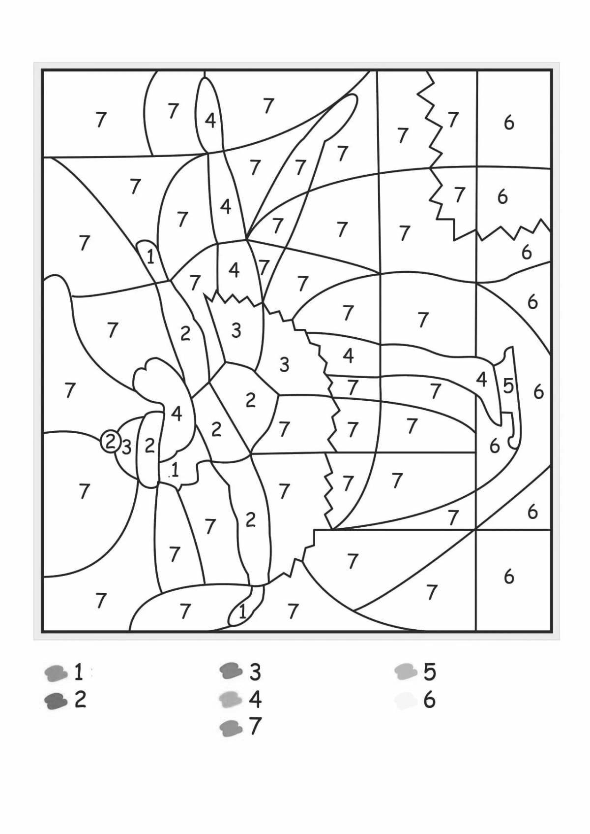 Bright winter in numbers coloring book