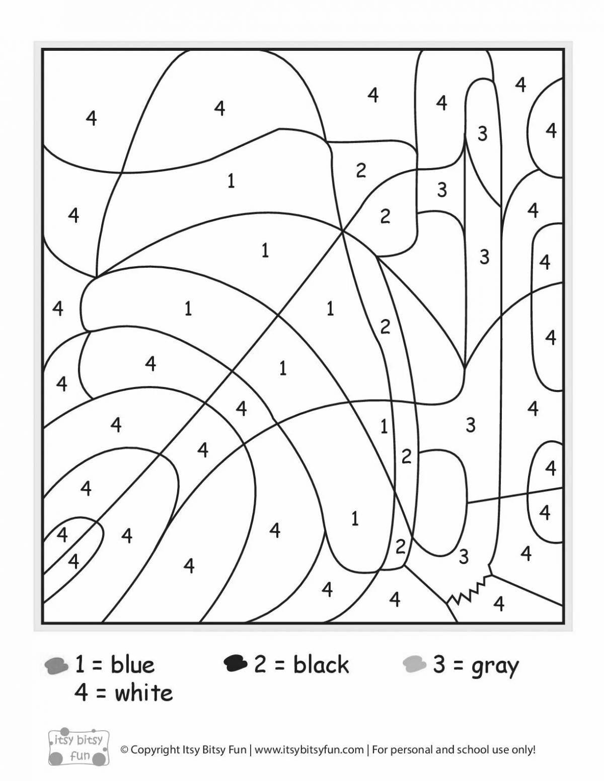 Violent winter in numbers coloring