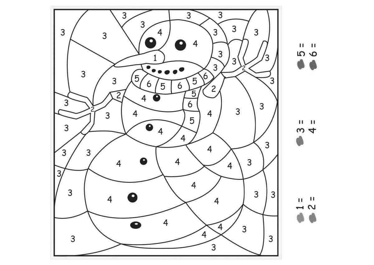 Exotic Winter by Numbers coloring page