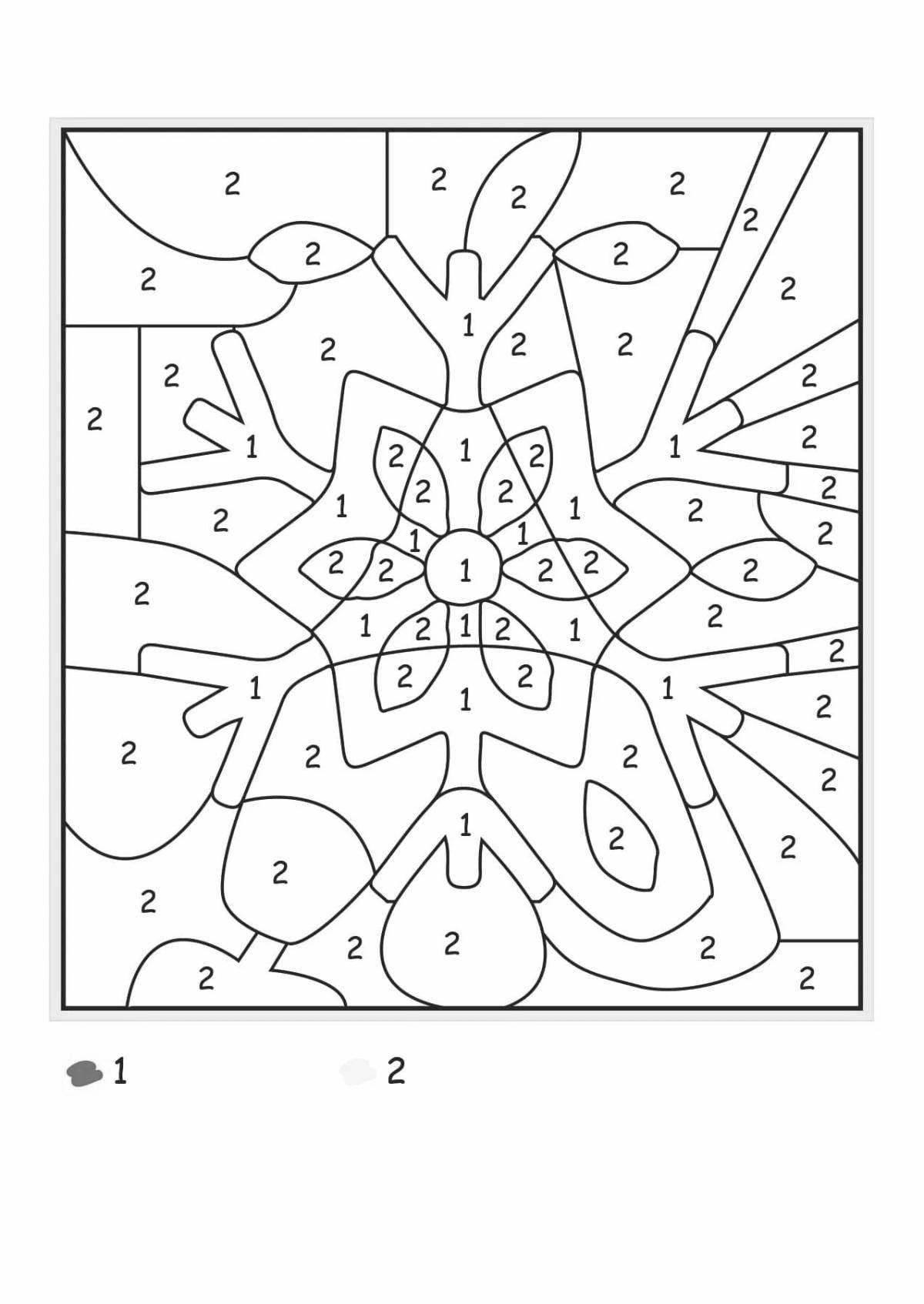 Sublime winter by numbers coloring page