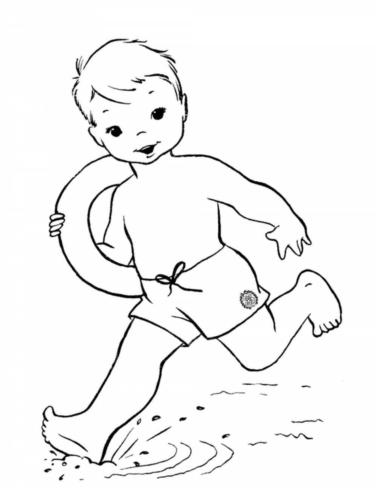 Inspirational water safety coloring page