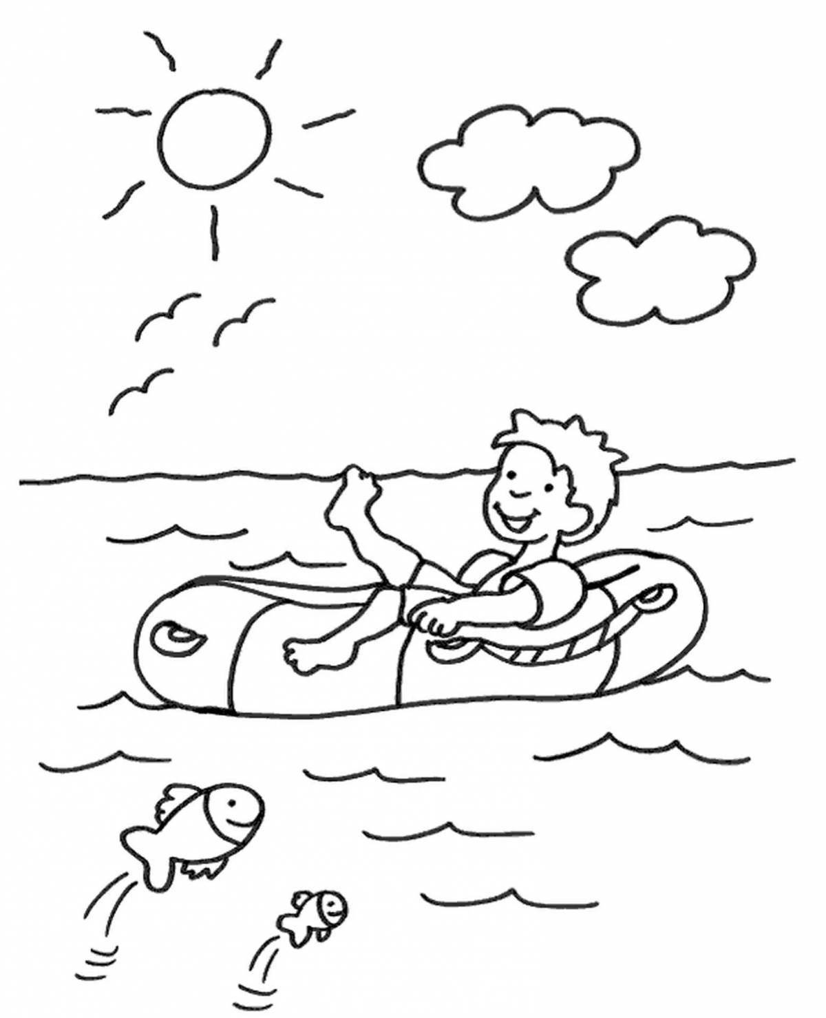 Innovative water safety coloring page