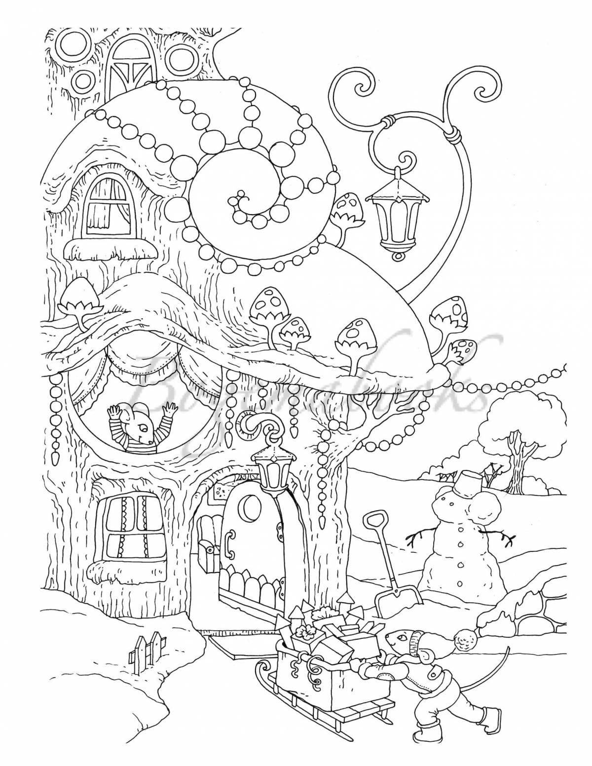 Awesome small town coloring page
