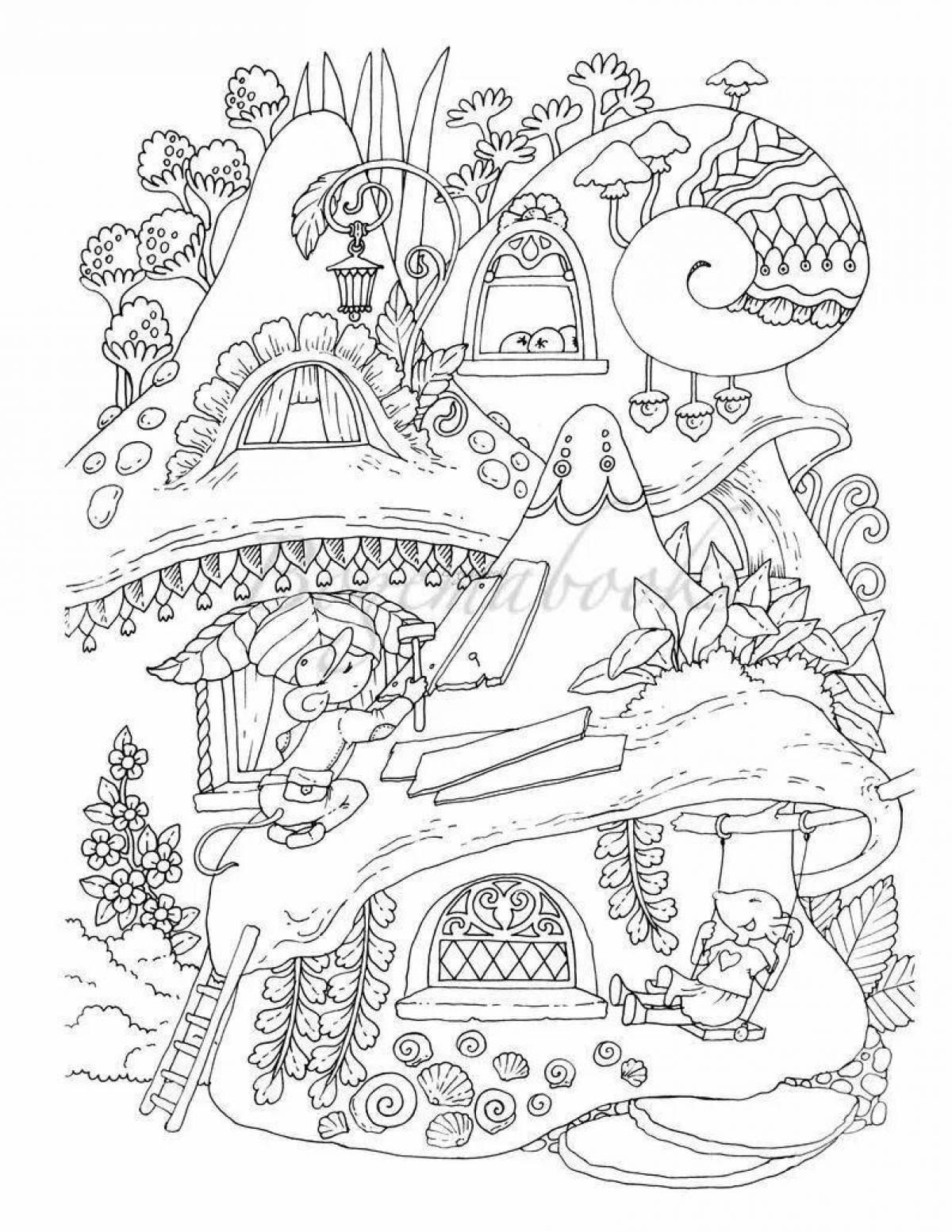 Coloring page gorgeous little town