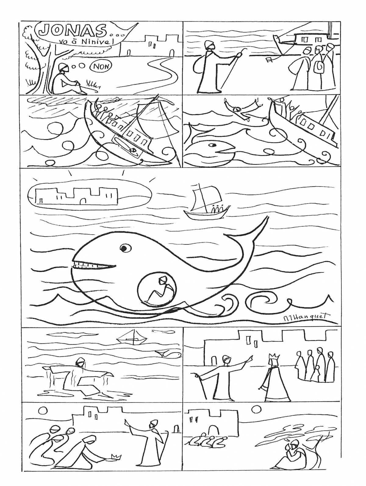 Majestic whale and iona coloring book