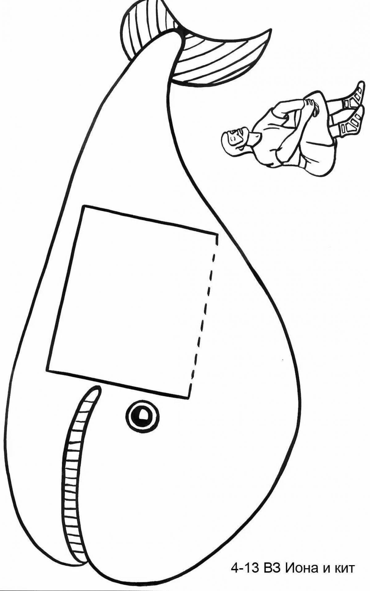 Serendipitous whale and iona coloring page