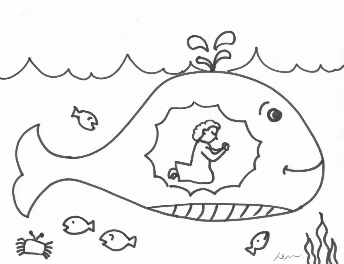 Sparkling whale and iona coloring book