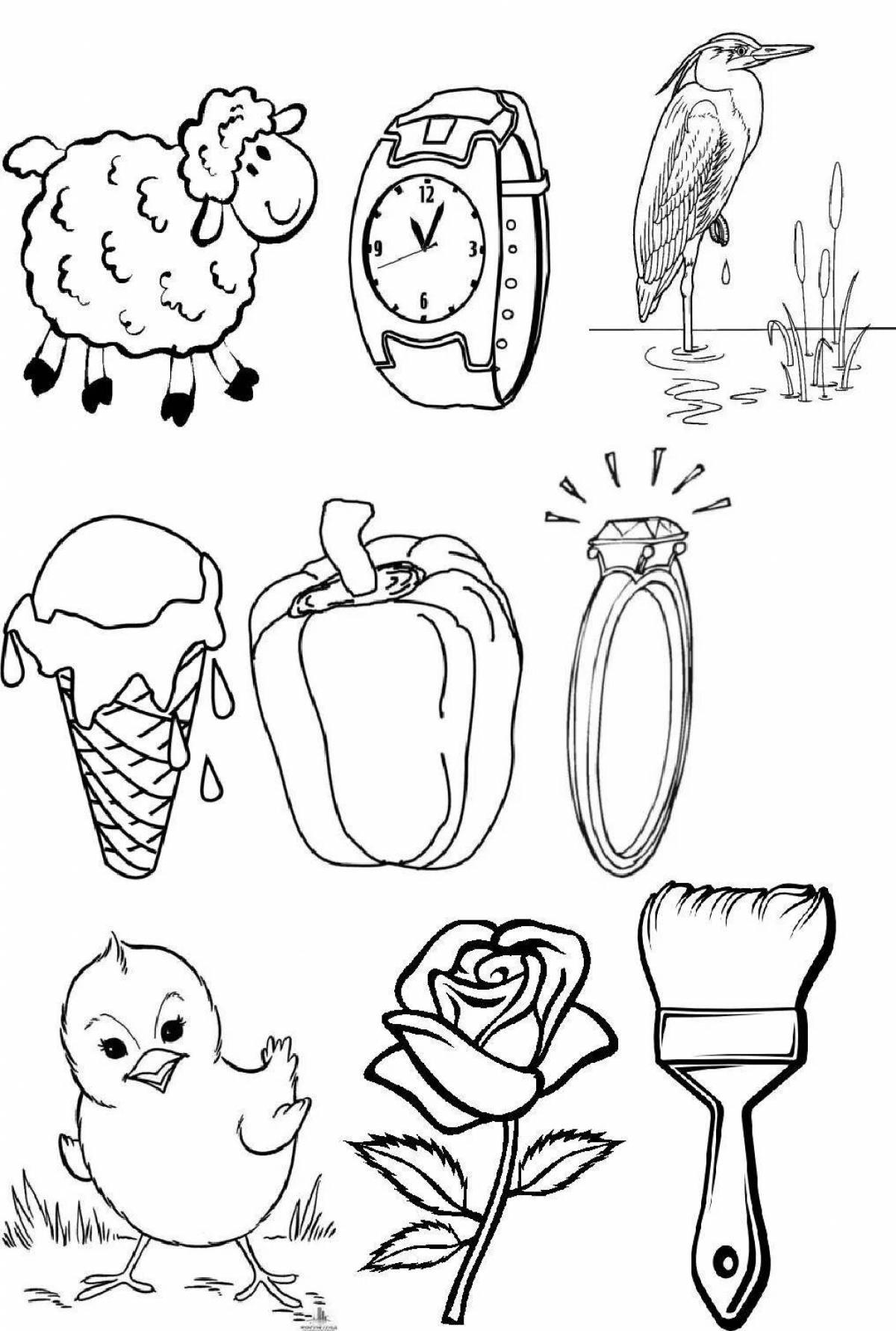 Playful speech therapy class coloring page