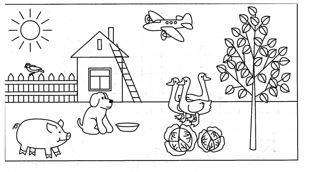 Speech therapy class coloring page with color splashes