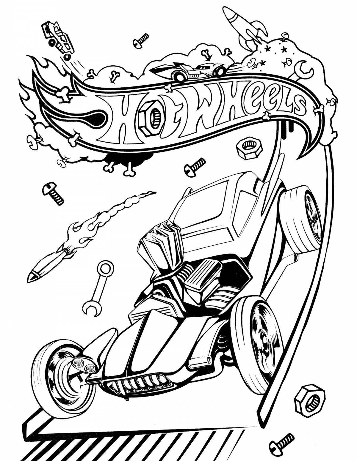 Attractive coloring pages of hot wheels cars