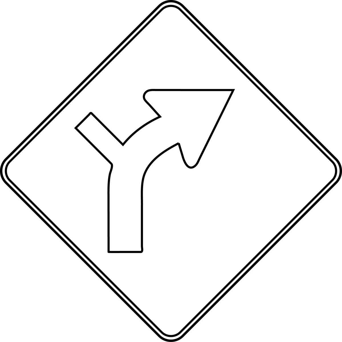 Coloring page cheerful give way sign