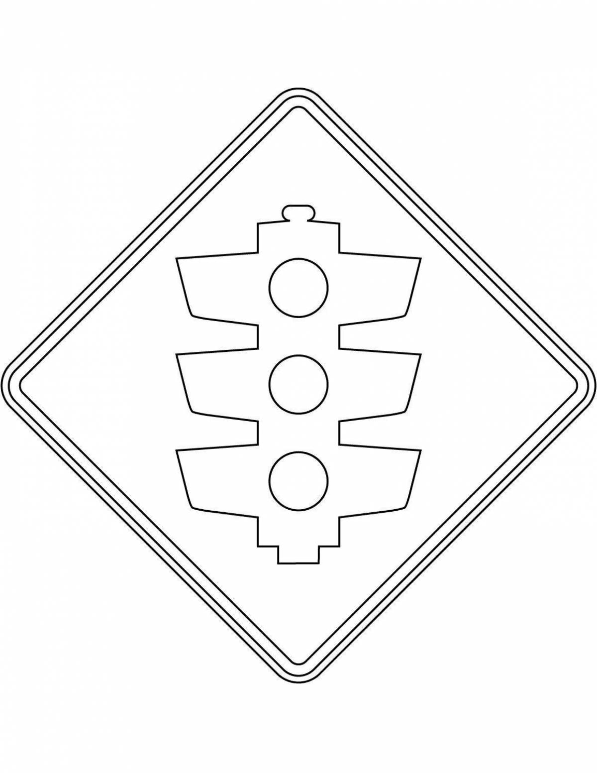 Coloring page dazzling give way sign