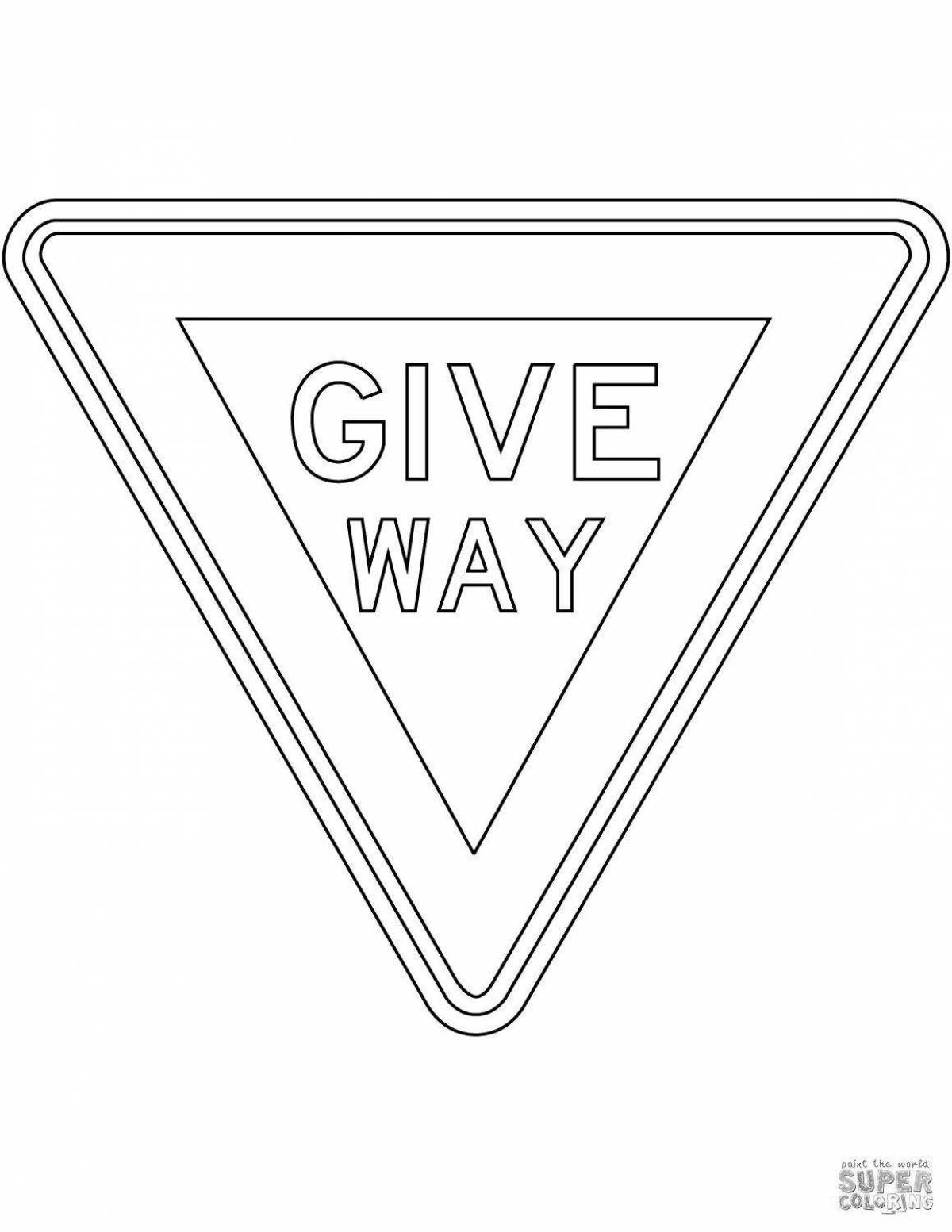 Give Way Live Coloring Page