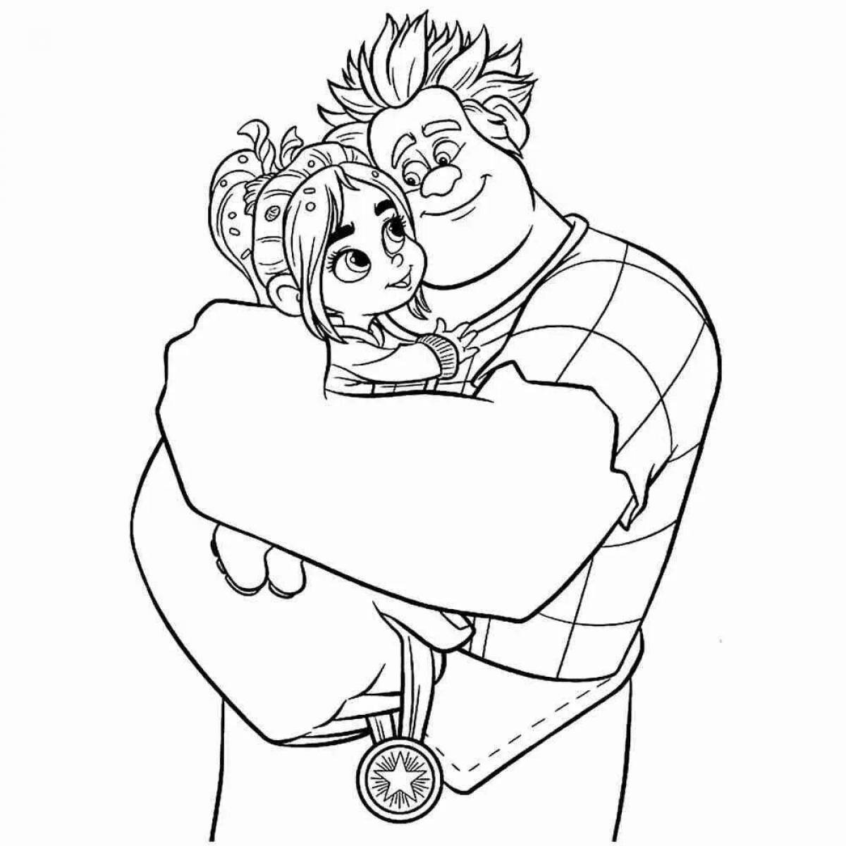 Radiant Vanellope and Ralph coloring page