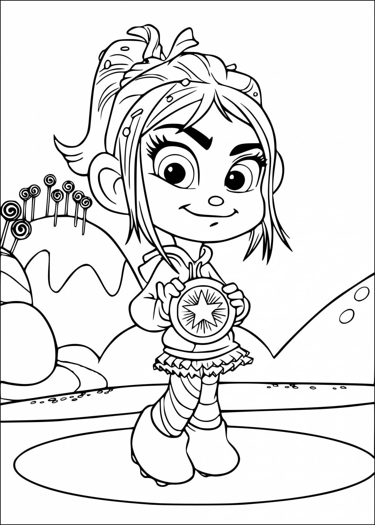 Color-explosion vanellope and ralph coloring page
