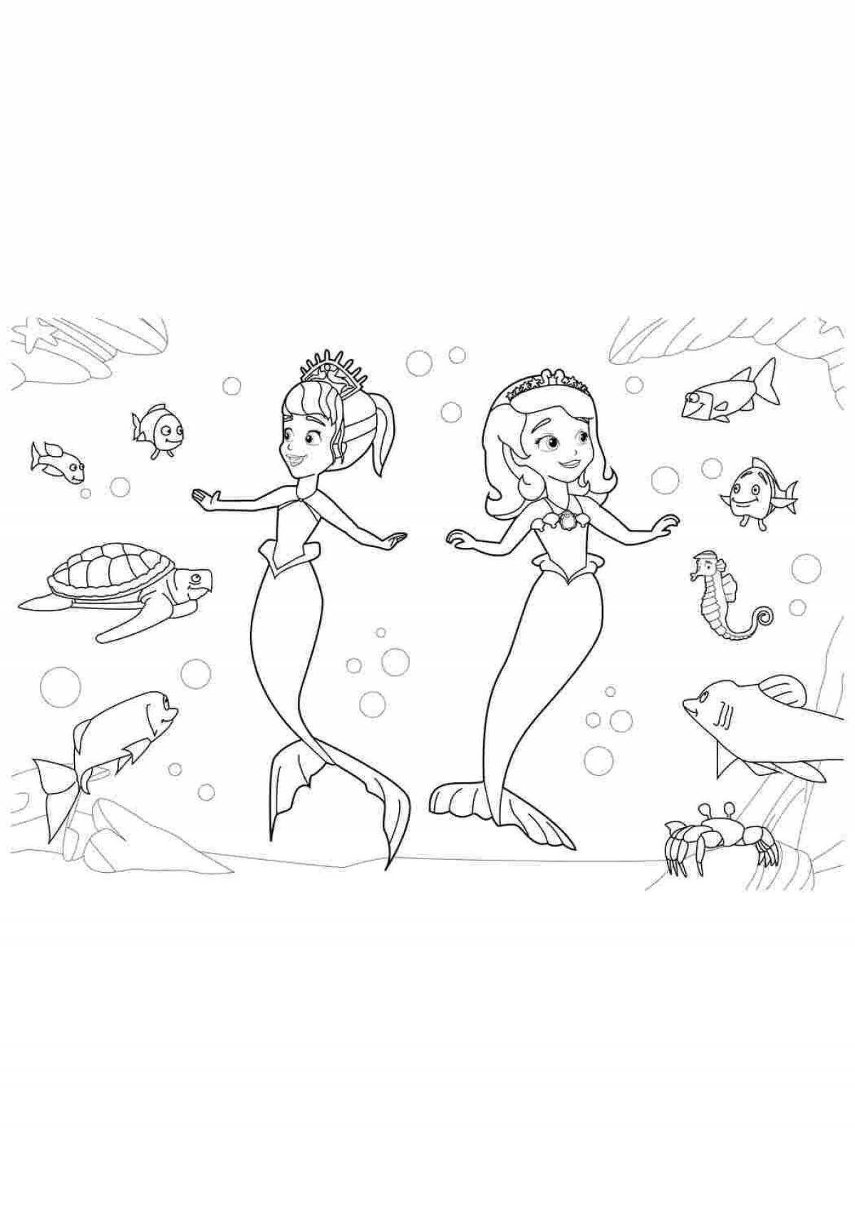 Majestic princess sophia mermaid coloring book