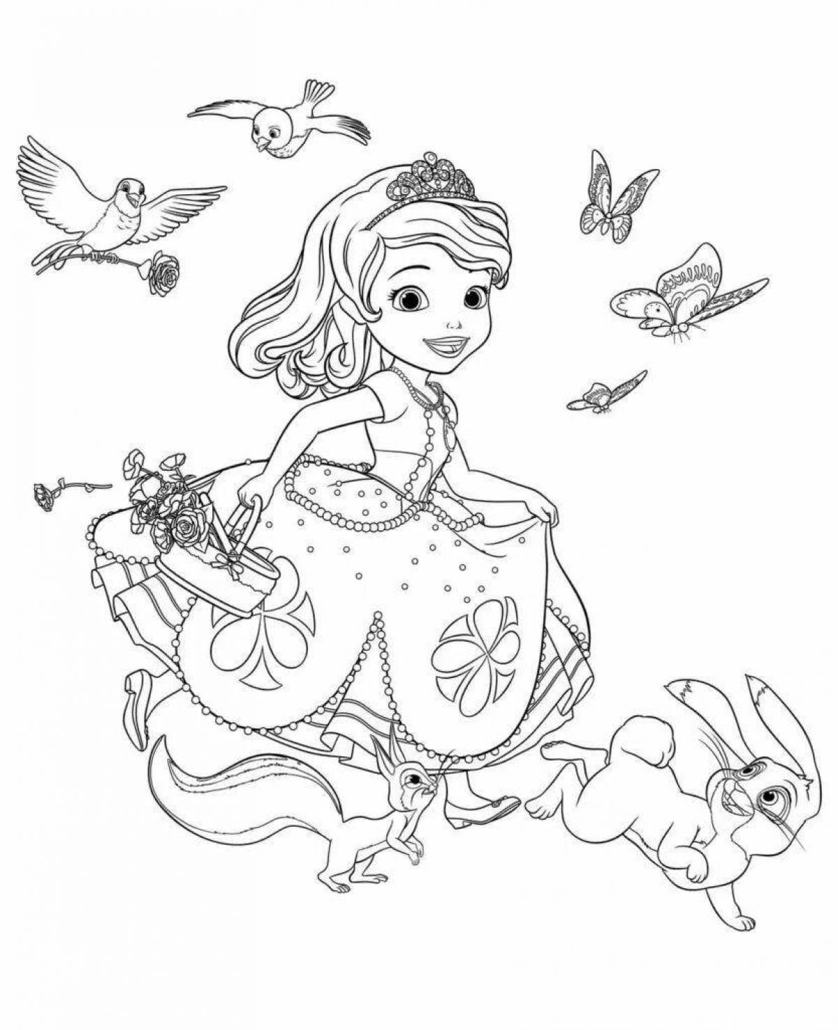 Beautiful mermaid princess sophia coloring page