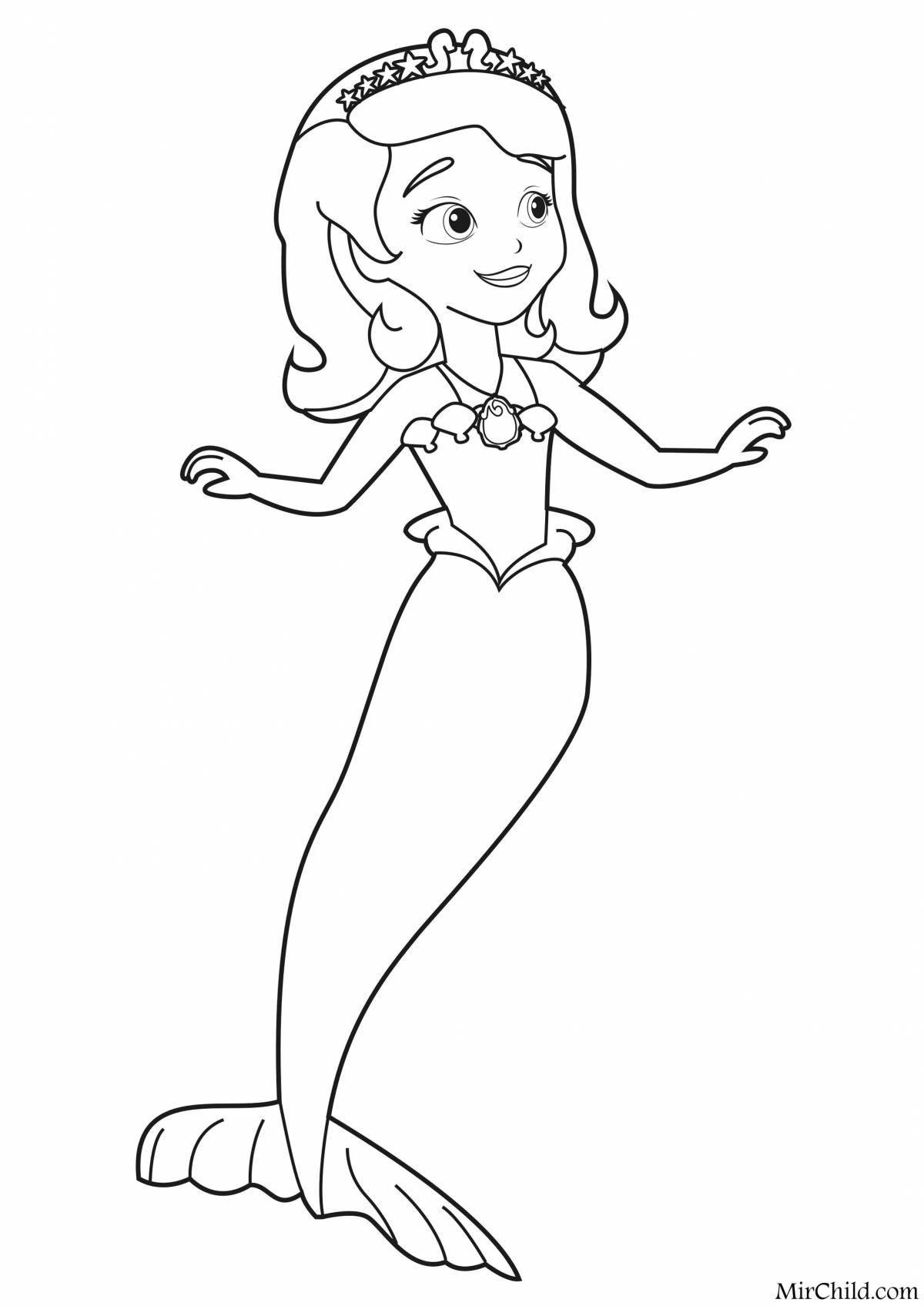 Fancy coloring princess sophia the little mermaid