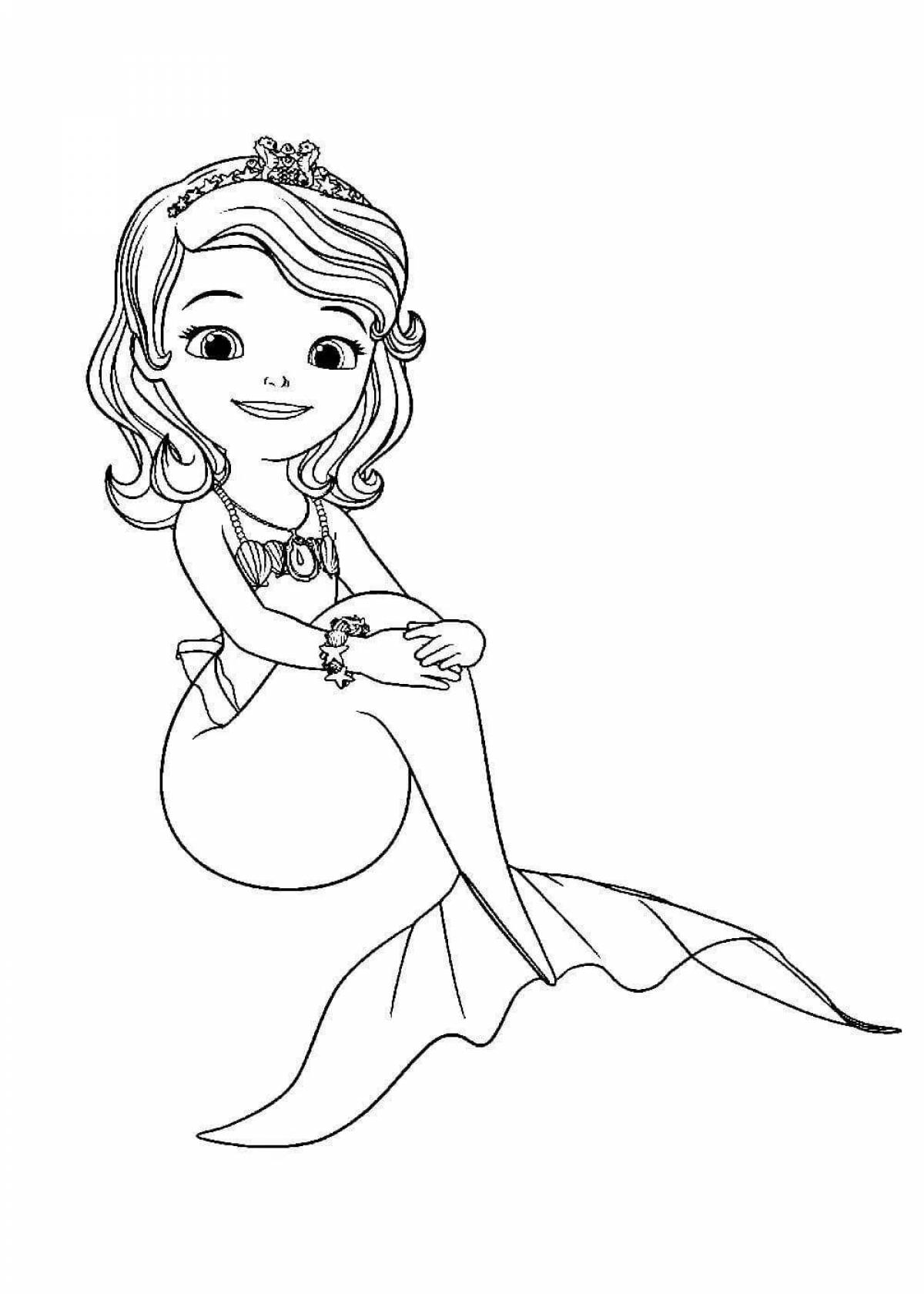 Princess Sofia the Little Mermaid mystical coloring book