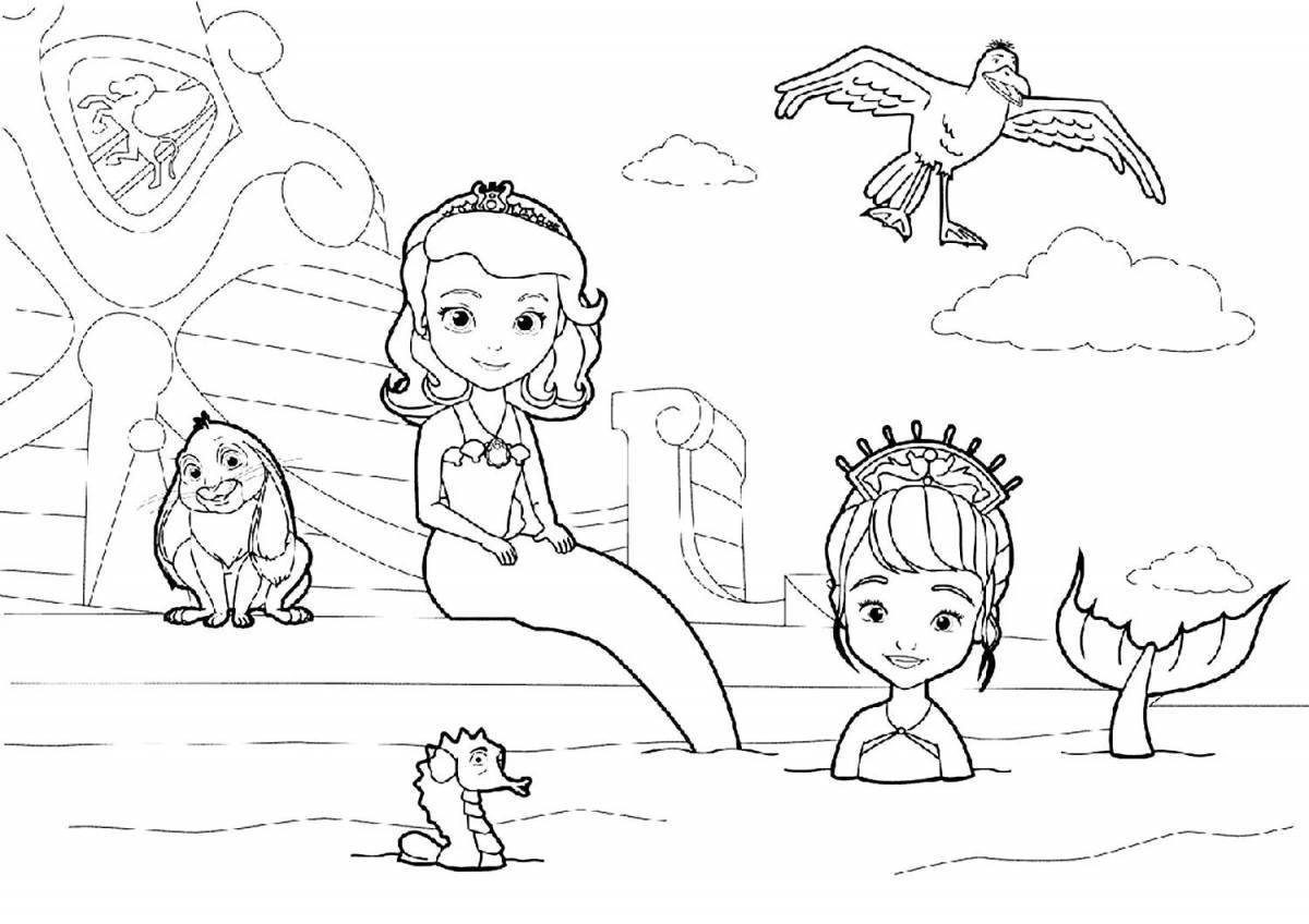 Serene mermaid princess sophia coloring page