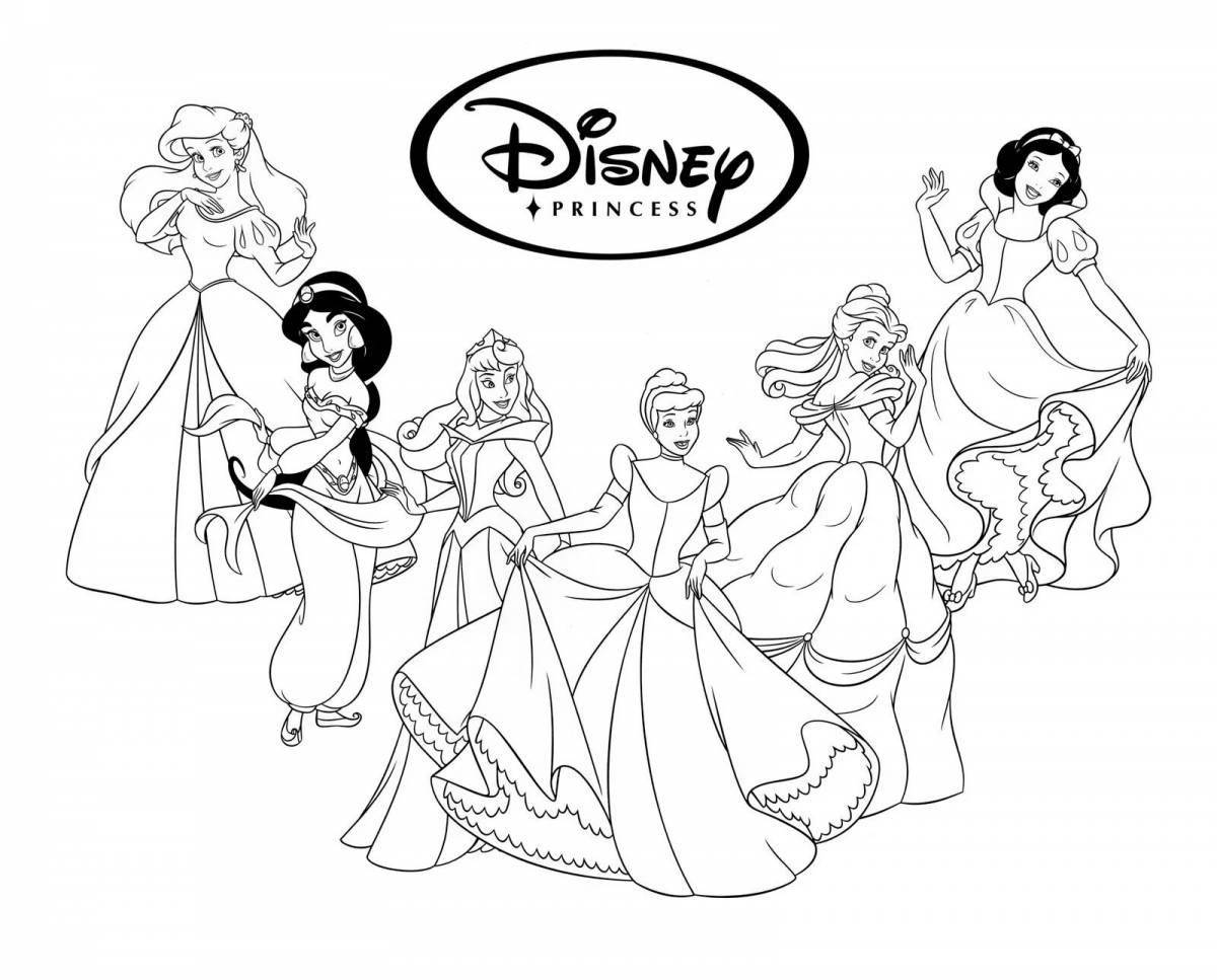Great coloring book for kids with disney princesses