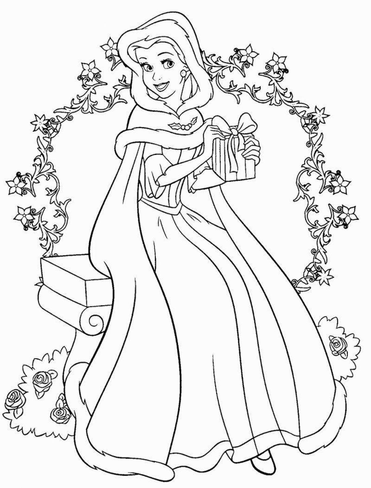 Fun coloring book for kids with disney princesses