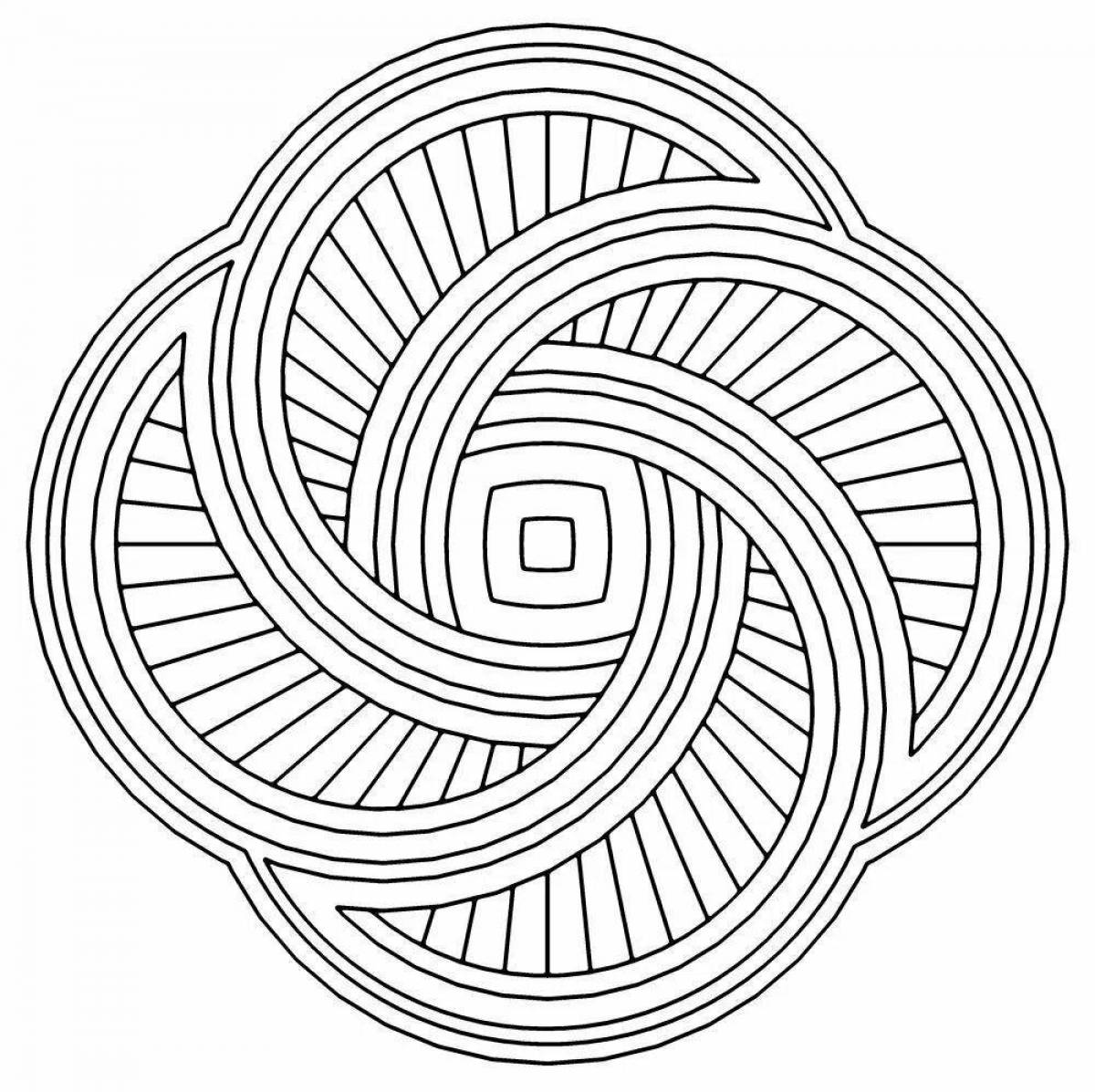 Coloring book glowing spiral