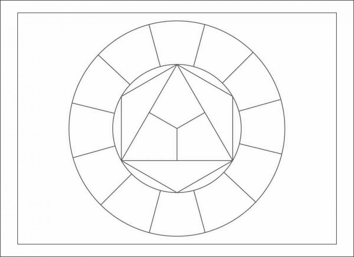 Glowing abstract circle coloring page