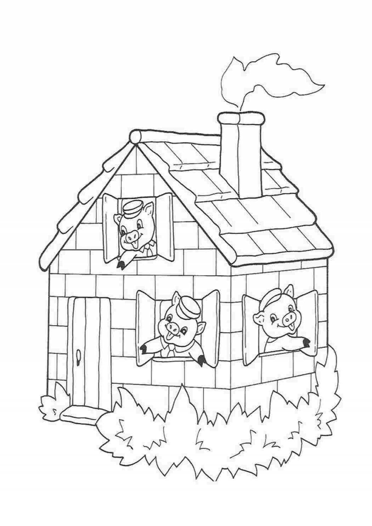Three little pigs with houses #3