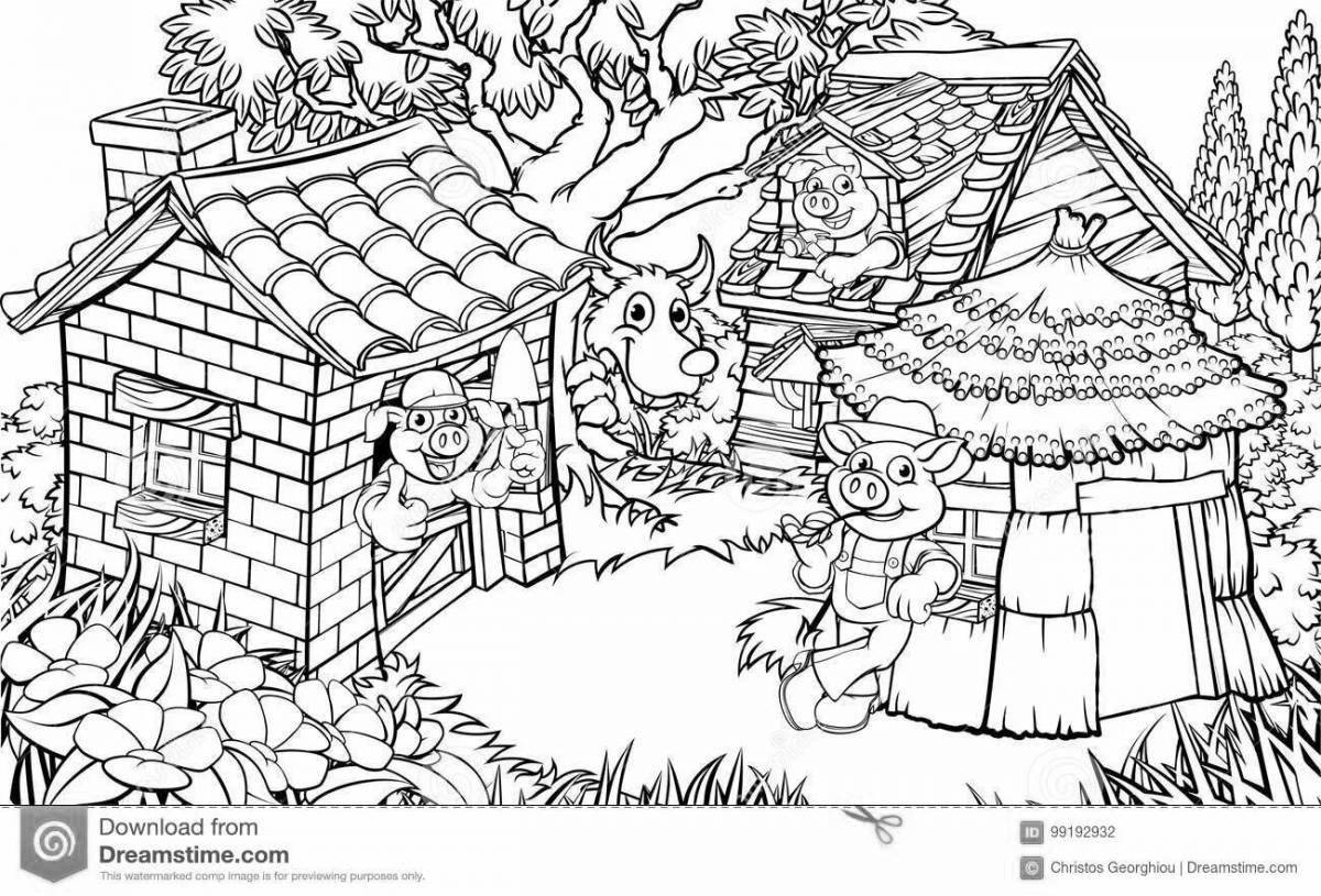 Three little pigs with houses #4