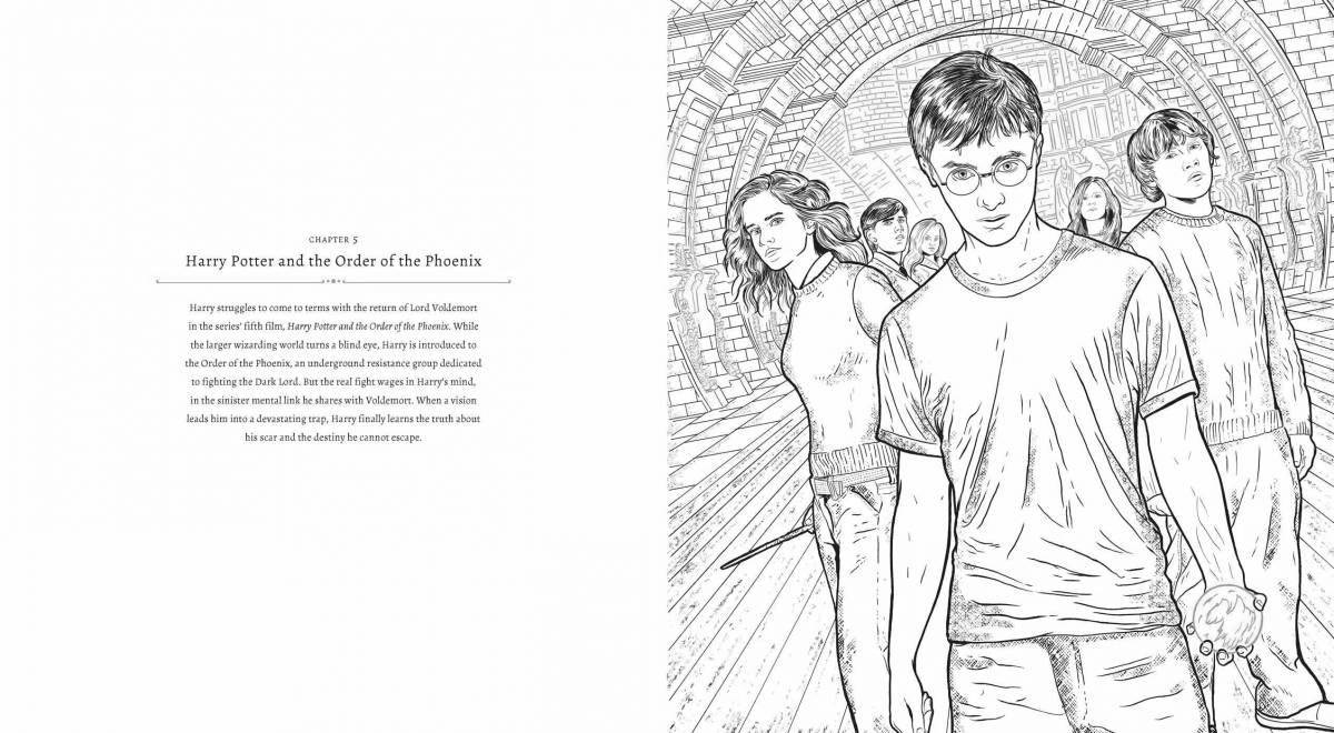 Fascinating harry potter circle coloring page