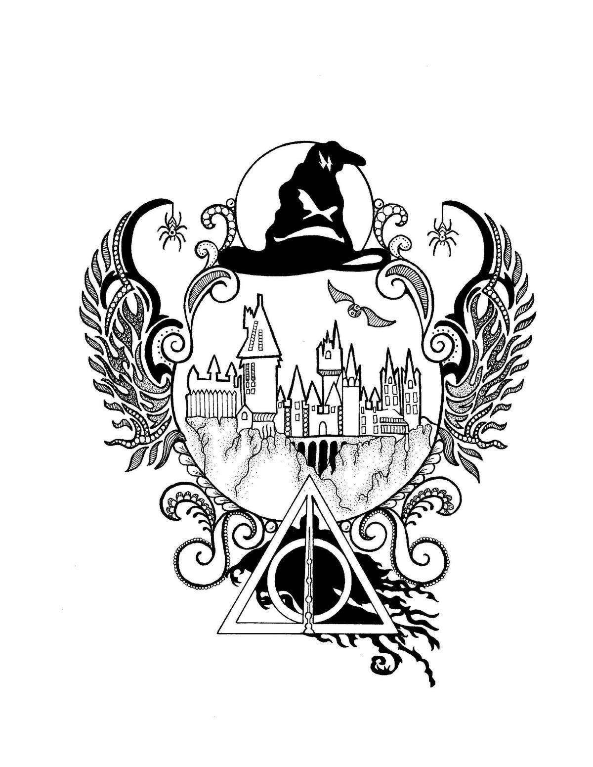 Harry Potter glowing circle coloring page