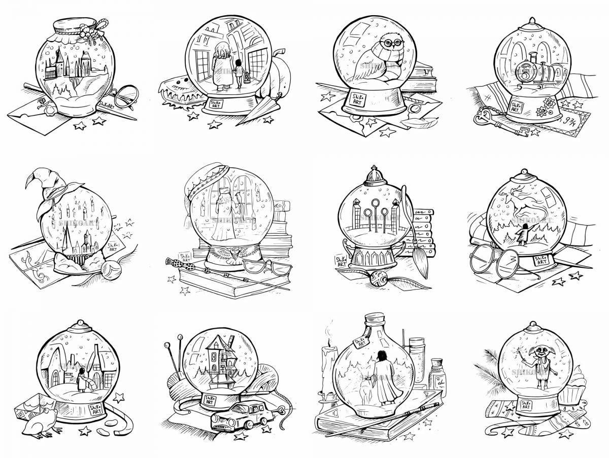 Harry Potter's beautiful circle coloring page