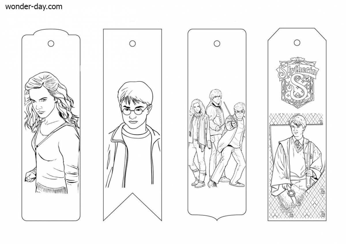Colorful harry potter circle coloring page
