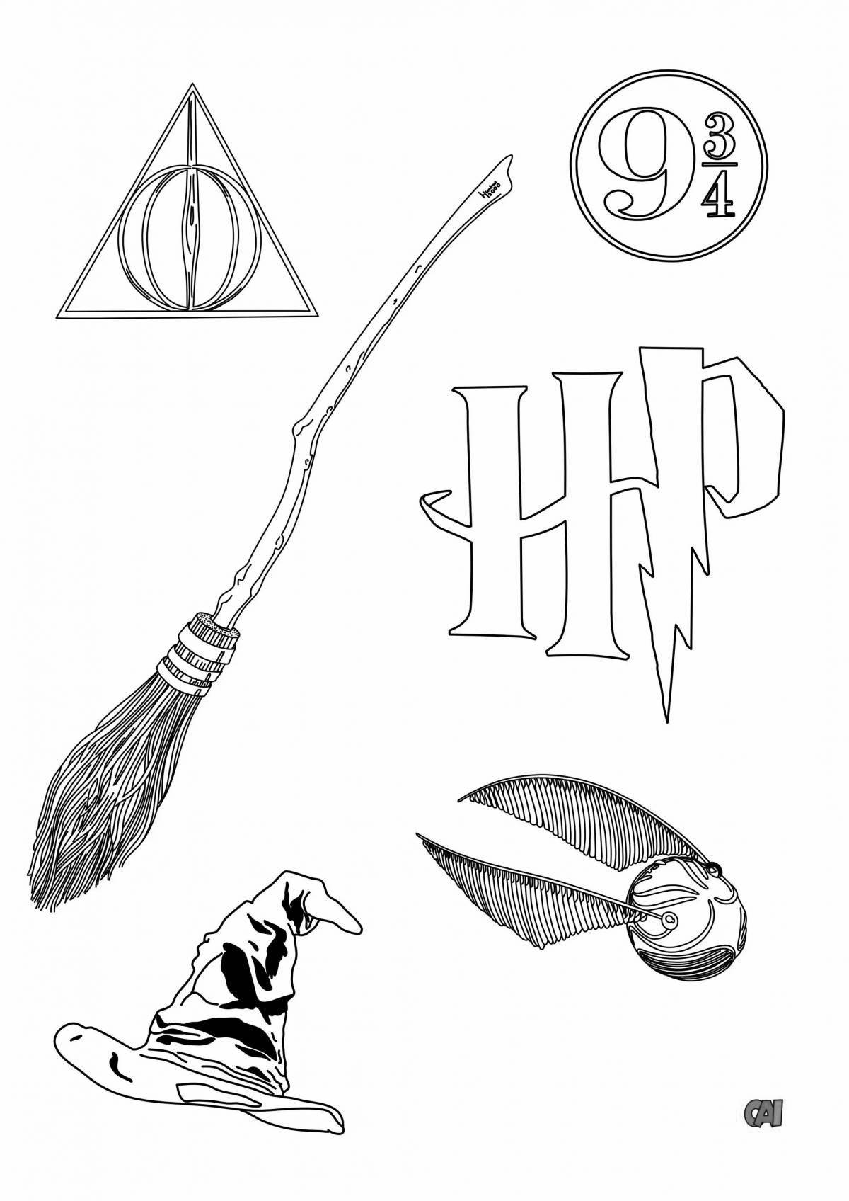 Amazing harry potter circle coloring page