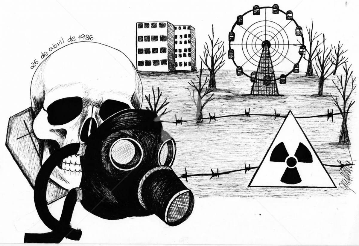 Unused Chernobyl exclusion zone coloring page